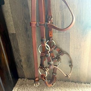Horse side pull headstall/ bit less bridle